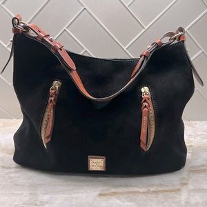 Dooney & Bourke large suede shoulder bag, hobo style. VERY good condition.